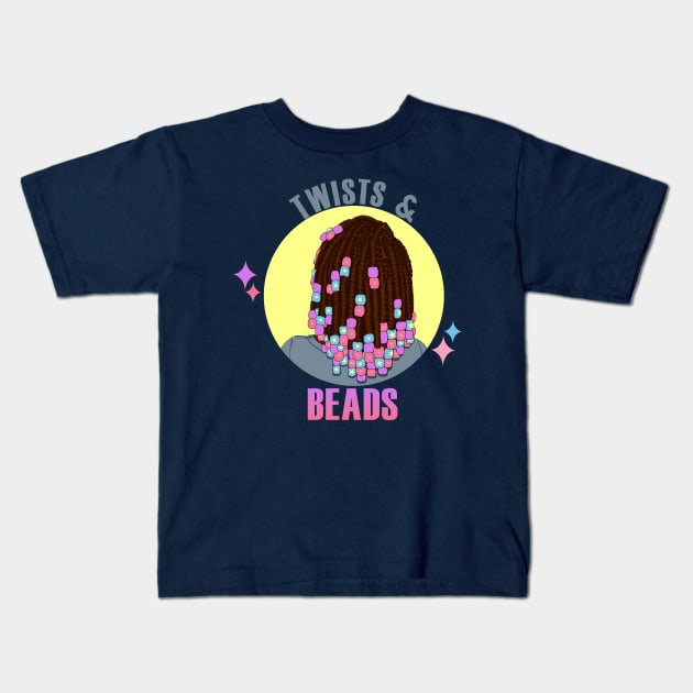 Black Girl Hairstyles - Twists and Beads Kids T-Shirt by S3_Illustration